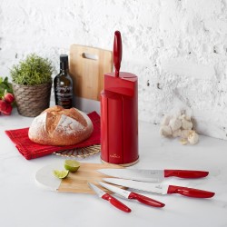 ست چاقوی آشپزخانه 6 پارچه کاراجا مدل Karaca Retro قرمز