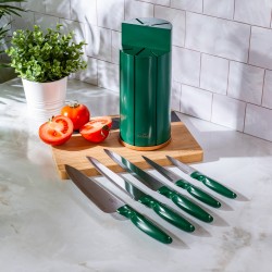 ست چاقوی آشپزخانه 6 پارچه کاراجا مدل Karaca Retro سبز