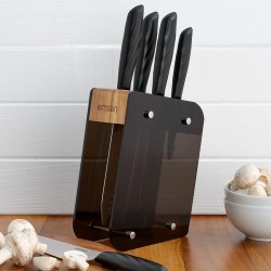 ست چاقوی آشپزخانه 6 پارچه امسان مدل Emsan Kumsal Siyah