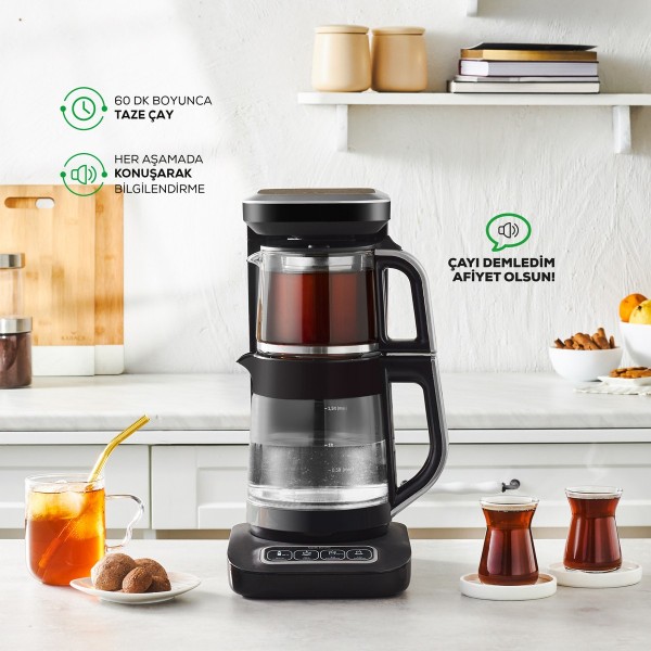چایساز و قهوه ساز سخنگو کاراجا Caysever Robotea Pro Connectنقره ای