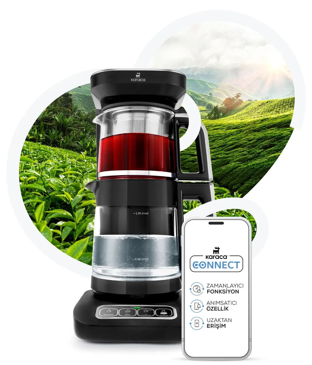 چایساز و قهوه ساز سخنگو کاراجا Caysever Robotea Pro Connect نقره ای